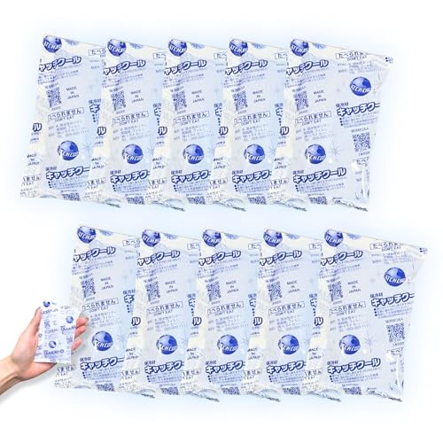 保冷剤 長時間 強力 まとめ買い 〔 日本製/安心の保冷能力/繰り返し使用可能！あらゆる 保冷 ニーズに対応/持ち運び 長時間保冷 長方形 サイズ 70 mm× 110mm (50g) 〕 業務用 セット (10, 個)