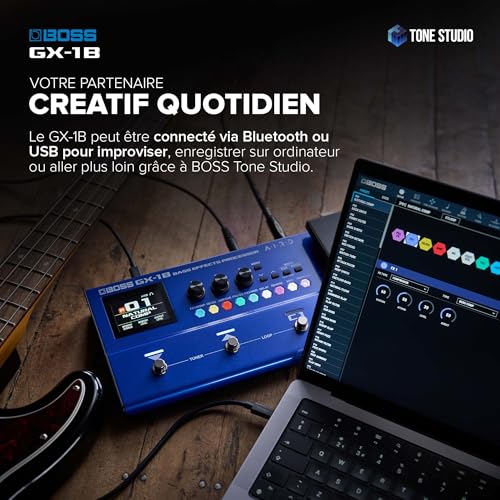 BOSS GX-1B processeur d'effets basse ultra portable avec amplis AIRD et Bluetooth - 5