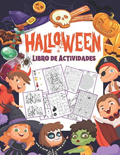 Libro de Actividades para Niños de 4 a 8 años: Libro Juegos Halloween infantil | Colorear, Sudokus, Laberintos, Unir los puntos, Encuentra la sombra, Encuentra las diferencias.