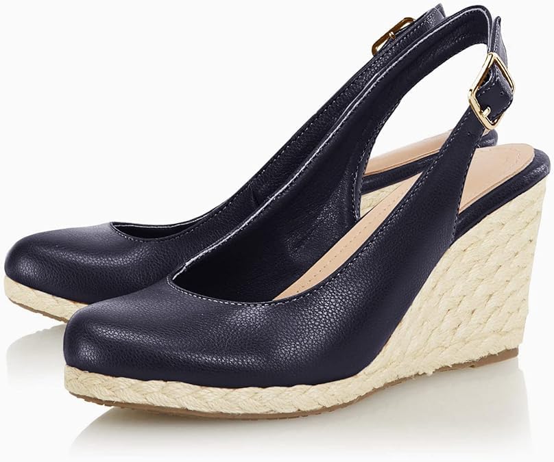 Image of Womens Espadrilles Wedge Sandals Closed Toe Slingback Wedges Pumps Platform Heeled Sandal