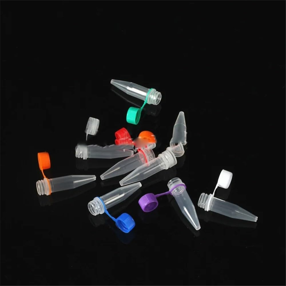 500 sztuk 1,5 ml kriovial połączona zatyczka 10 mm × 46,5 mm laboratorium do przechowywania na zimno, buteleczki laboratoryjne, z myjką