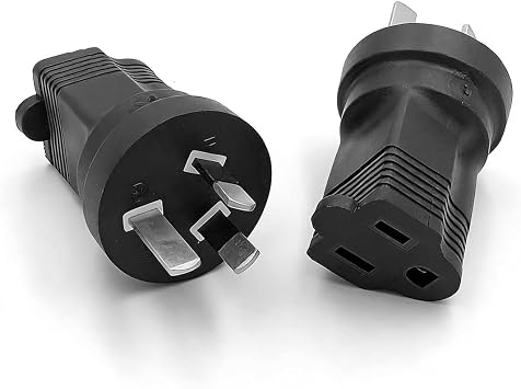 Tekit AU US Plug Adapter,USA NEMA 5-15R to Australia AU/New Zealand AS3112 Three Prong Molded Travel Adapter,Australian Plug Adapter from USA Electrical Adapters.1-Pack