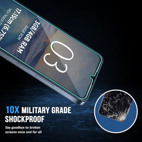 Image of ArmourPro Military-Grade Gorilla Tempered Glass for Lava O3 (6.75 Inch) With Easy Installation Kit| Edge To Edge Full Screen Coverage |Black