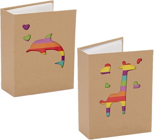 Miniatura 2 de IMIKEYA Álbum de recortes de boda, 2 unidades, lindo álbum de fotos de dibujos animados arco iris, álbum de fotos simple para decoración del hogar