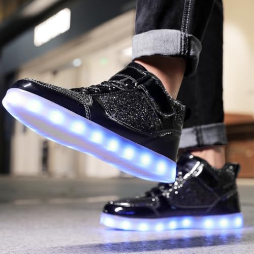 Image of JEVRITE Unisex LED Light Up High Top Sneakers - USB Charging for Women & Men - Couples Shoes