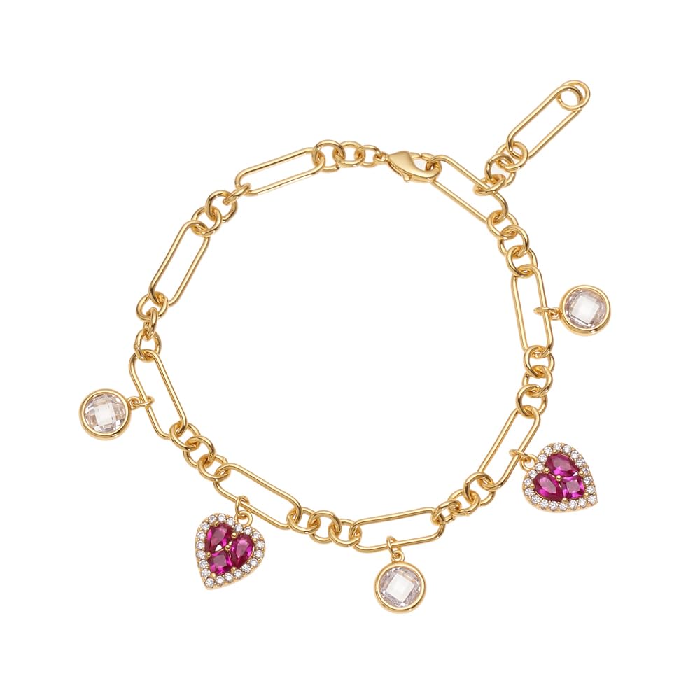 Ottaviani bijoux Braccialeda donna in ottone placcato oro con cubic zirconia cm 20