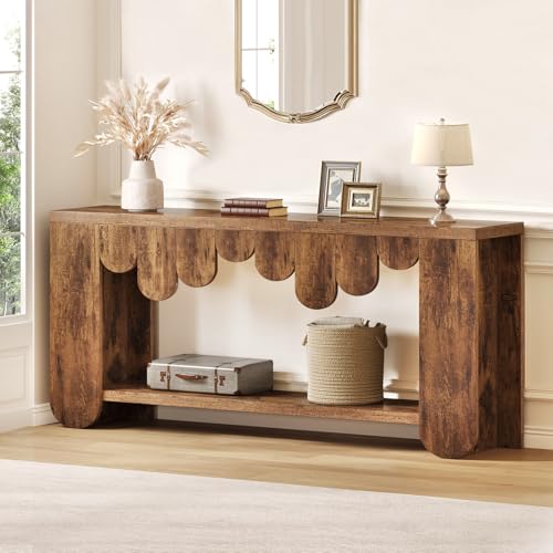 IBF Rustic Long Console Table, 63” Farmhouse Entryway Table with