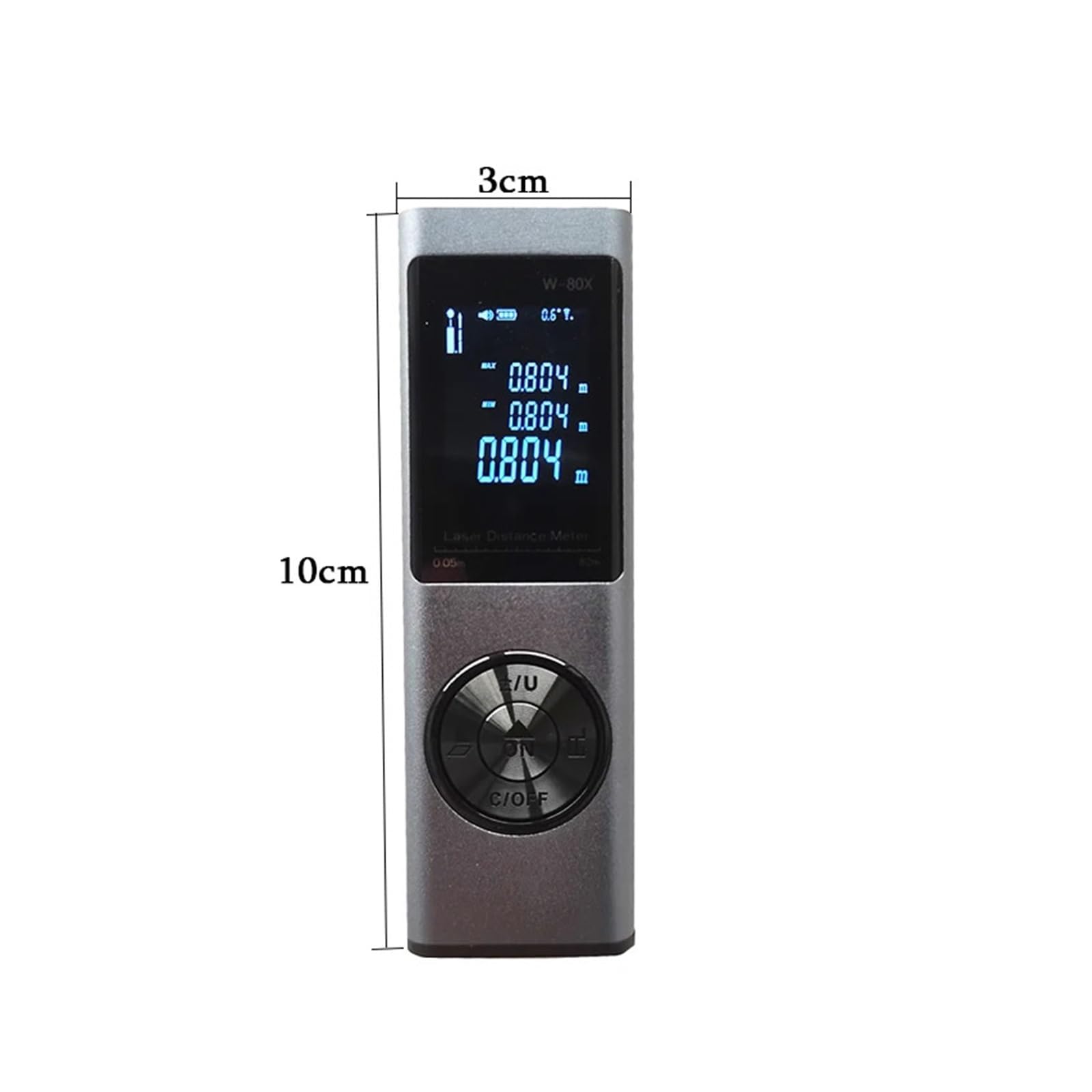 Misuratore di superficie terrestre, Mini Telemetro Misuratore Di Distanza 40M 60M 80M Telemetro Digitale Ricaricabile Area Volume Strumento Di Misurazione Multi-anlo Misura distanza, area e volume(60M