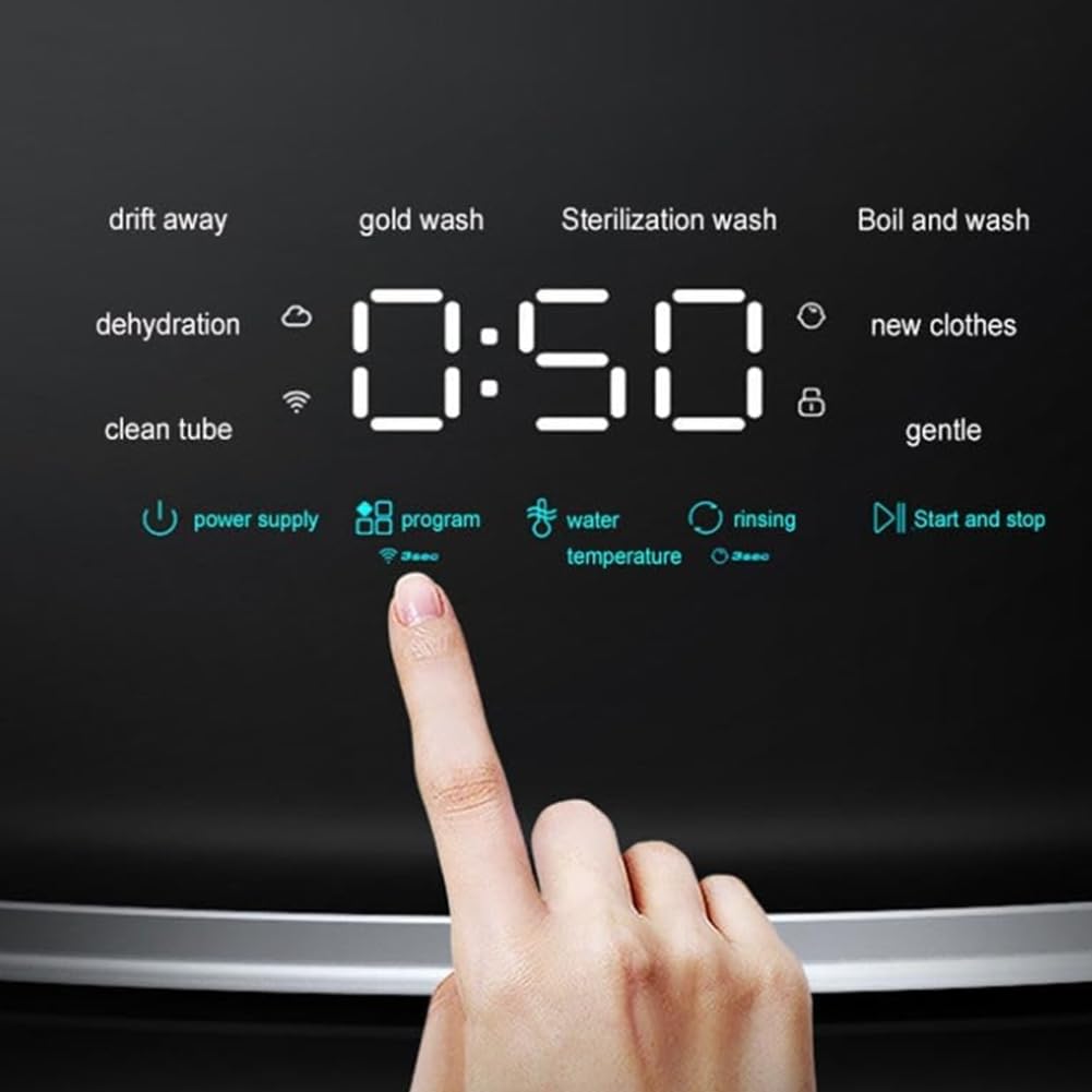FURLOU Mini Lavatrice per la casa, Lavatrice Completamente Automatica a Parete, Lavatrice a asciugatrice, Lavatrice e asciugatrice Completamente Automatiche, capacità di 3 kg, per Bagno, Cucina