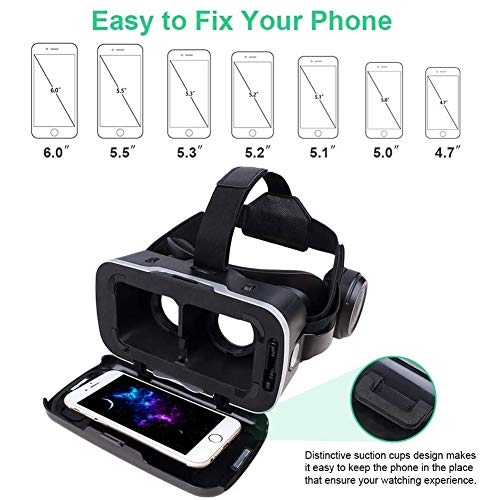 Z&HA Vr Headset, 3D-Brille Virtual Reality-Headset mit Fernbedienung für VR-Spiele 3D-Filme Eye Care System für iPhone und Android Smartphones - Image 8