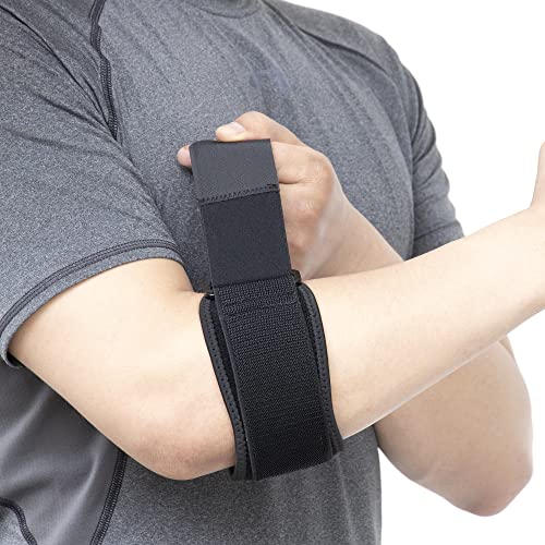 Tomust Tennis Elbow Brace - Adjustable Forearm Support Band With Gel Compression Pad, Elbow Strap For Bursitis, Golfers, Tendinitis, Effective Pain Relief, Sports - Both Men, Women (Single), S-M #TOP3