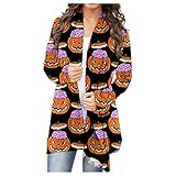 🎄✔ ✿ - 【Klassicher Halloween Strickpullover Features】 : Bei gleicher Bezugsquelle haben wir niedrigere Preise! Lange Ärmel, Front-Cardigan, lockere Passform, Schalkragen, drapierte Schultern, Bündchen und Saum, Strickjacke, Hüftlänge, Basic-Kleidung, Damen-Strickjacke, leichter Pullover, langer Cardigan. Einfach und klassisch. Nie aus der Mode. Einfache Passend. Ein Muss für Ihren Kleiderschrank. Drücken Sie sofort auf In den Warenkorb.