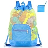 Bolsa de Juguete de Playa,Bolsa Plegable de Malla de Playa,Bolsa Juguetes Playa Malla,Bolsa de Malla Playa para Niños perfecta para unas en la Playa