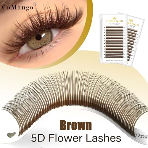 Extensions de cils 5D Flora Spikes wispy marron 0.07mm | Éventails individuels volume courbe C D - 2
