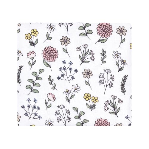 Image of Little Treasure Hudson Baby Cotton Poly Flannel Receiving Blankets Multipack, Pink Dandelion Wish, 30x30 inches