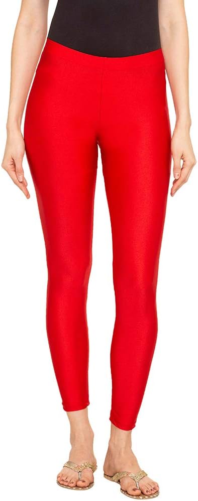 GO COLORSWomen Mid Rise Shimmer Leggings
