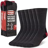 Wrangler Mens Med Weight Outdoor Socks Size 6-12 - Cushion Work Socks for Men (GREY (/RED/GREY)