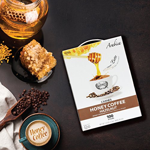 Carnes Premium Hazelnut Instant Coffee Mix With Honey Powder 100 Sticks #TOP1