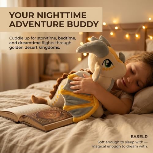 EASELR Wings of Fire Dragon Plush Toy Rainwing Dragon Stuffed Animals Pterosaur Plush Flying Dragon Pillow Plushies Gifts for Fans Kids Boys Girls (sandwing) by EASELR - Used condition - Image 4