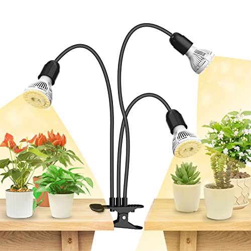 SANSI LED Grow Lights for Indoor Plants, Lifetime Free Bulb Replacement 150W Full Spectrum Gooseneck Clip Plant Light with Optical Lens for High PPFD Growing Power, Grow Lamp 10.0 Watts