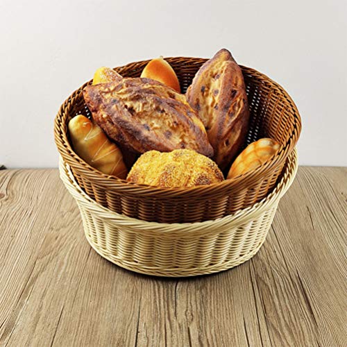 DOITOOL Cesta de vime para pão e despensa, cesta de armazenamento de frutas, cesta decorativa, cesta