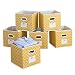 Foldable Cloth Storage Bins Basket Durable Fabric Drawer Organizers, 12",Yellow,6-pack