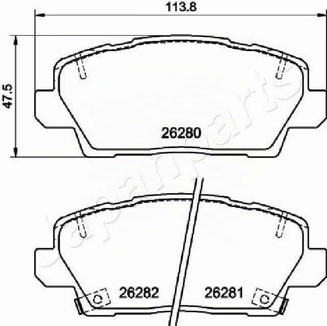 JAPANPARTS Kit pastiglie freni Anteriore con segnalatore acustico usura con accessori PA-K37AF Compatibilità con KIA PICANTO JA