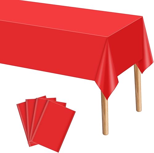 Miniatura 14 de Mwellewm 6 manteles de plástico desechables, manteles de arcoíris de colores surtidos, rectangulares de neón coloridos, a granel, para cumpleaños,