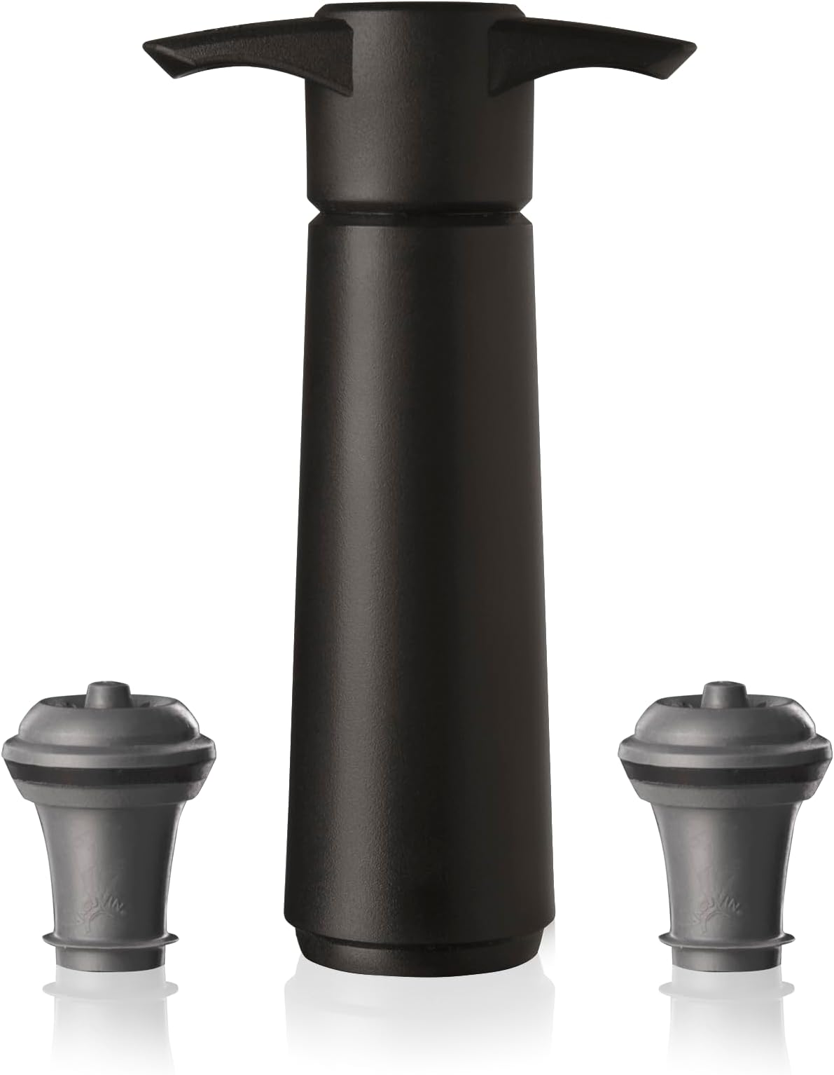 Vacu Vin Wine Saver Pump with 2 x Vacuum Bottle Stoppers - Black 3w x 5h 09814606