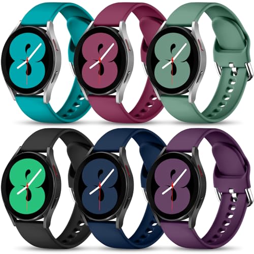 Lerobo Compatible with Samsung Galaxy Watch 7 6 5 4 40mm 44mm/Watch 5 Pro 45mm/Watch 6 4 Classic 43mm 47mm 42mm 46mm/Watch Active 2, 20mm Soft Silicone Sport Strap Wristbands Women Men,Small