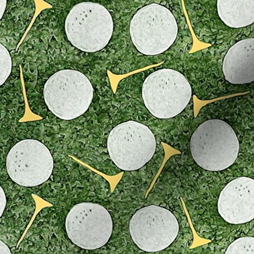 Spoonflower Fabric - Golf Balls Yellow Green Sports Club White Golfing Country Tennis Printed On Fleece Fabric By The Yard - Sewing Blankets Loungewear And No-Sew Projects #TOP5
