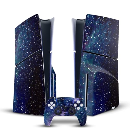 Skin vinyle PS5 Slim Disc avec protection anti-rayures motif galaxie