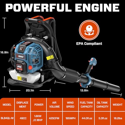 SENIX 49cc 4-Cycle Backpack Leaf Blower