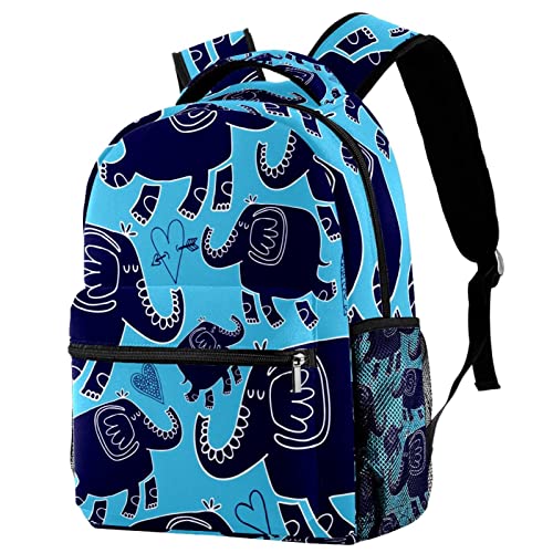 Sac à dos voyage éléphants et cœurs avec porte-bouteille pour enfants