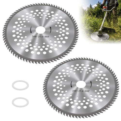 8" 80T Carbide-Tipped Brush Cutter and Trimmer Replacement Blades by Wadoy - Used condition - US$16.70