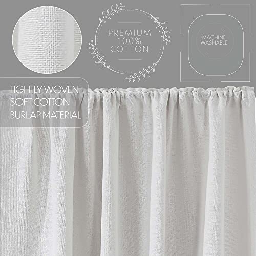 VHC-Brands-Burlap-Farmhouse-Curtain-Panel-Antique-White-96×50 VHC Brands Burlap Farmhouse Curtain Panel Antique White 96×50