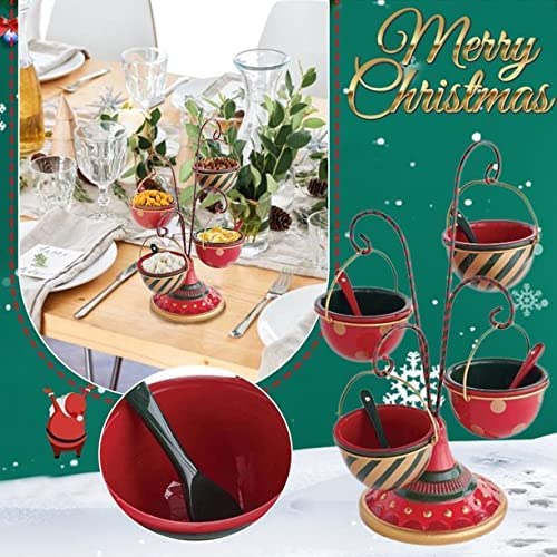 Christmas Snack Bowl Stand-Christmas Snack Serving Stand-Xmas Present-Snack Bowl Stand, Christmas Tree Snack Rack with Removable Basket Organizer, Candy Holder Bowl Dessert Stands-Without Spoon