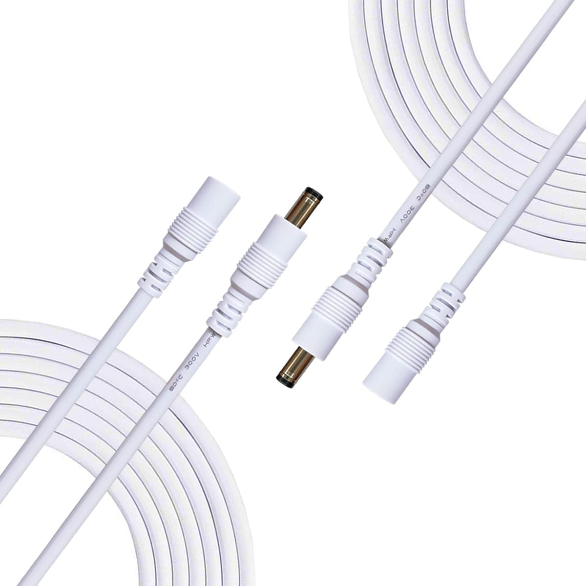 Liwinting 2pcs 2m/6.56Feet DC Extension Cable 2.5mm x 5.5mm Male to Female Connector, DC Power Cord Extension Cable for Power Adapter, 12V CCTV