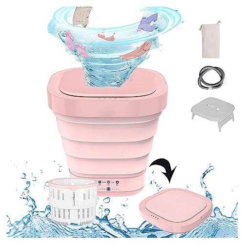 Portable Washer and Dryer Set with 4/6 Huors Drying and UV, Camper Washer and Dryer Combo 4D Wave Wheel,Spin Dry for Baby,Underwear,Small Items,White