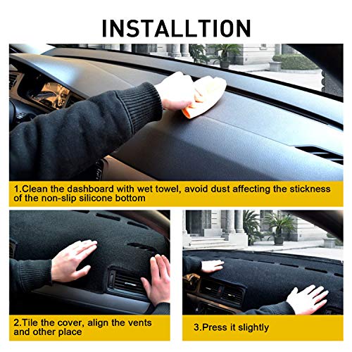 Remoch For Toyota Camry Accessories 2023 2022 2021 2020 2019 2018 Dash Cover Dashboard Cover Mat Custom Fit Center Console Cover Sunshield Protector Pad（Black Trim） #TOP4