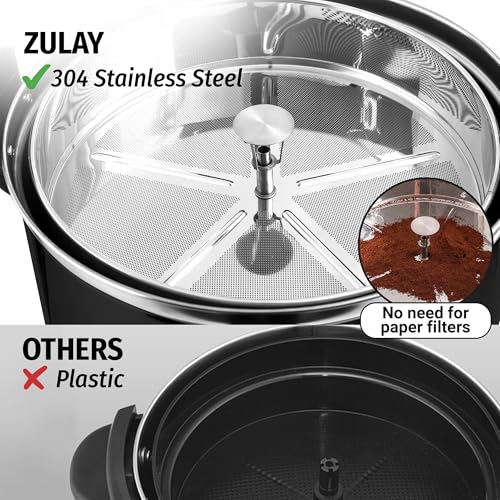 Image of Zulay Commercial Grade 100 Cup Coffee Maker Hot Water Urn - Large Percolator Pot Dispenser With Double-Wall Stainless Steel, Quick Brew, Stays Hot for Tea & Beverage at Events & Catering - Black