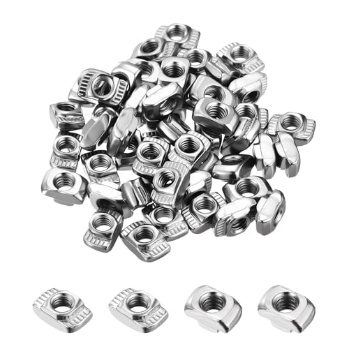 Kozelo 50pcs écrous T-slot M4-0.7 série 2020 extrusion aluminium argent