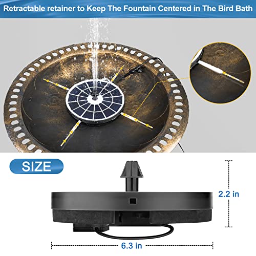 Mademax 3.5W Solar Bird Bath Fountains With 24-Hours Working, Solar And Plug-In Fountain Pump For Bird Bath With 4 Nozzles, Floating Solar Powered Water Fountain Pump For Bird Bath, Garden, Pond, Pool #TOP5