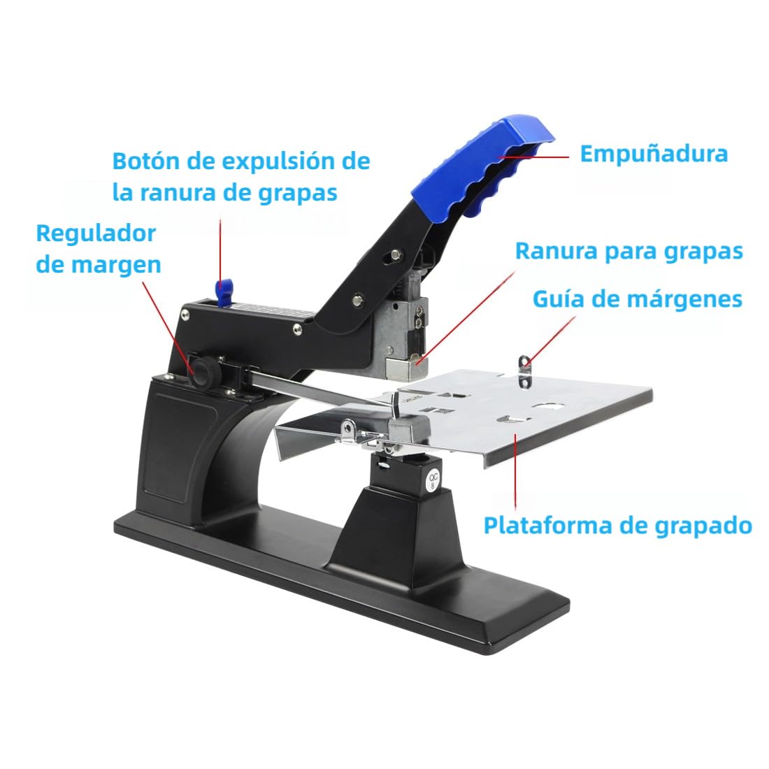 RAYSON Grapadora De Silla De Montar, 60 Hojas, SH-03 | Apta para grapado plano y en caballete, estructura metálica duradera, incluye grapas