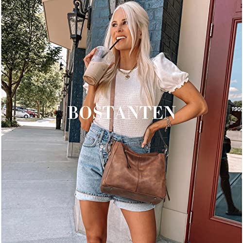 Bostanten Purses For Women Designer Leather Handbags Hobo Bags Ladies Shoulder Crossbody Bags With Tassel Brown #TOP1