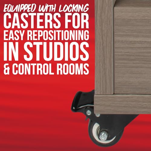 Gator Frameworks Elite Furniture Serie abgewinkeltes Studio-Rack mit feststellbaren Rollen, braun (GFW-ELITESTUDIORK12-BRN)