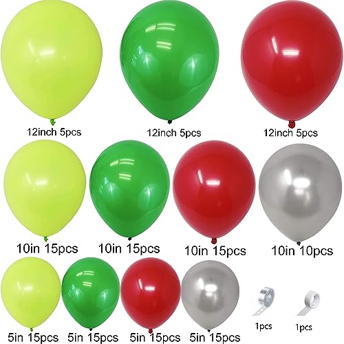 Image of Christmas Balloon Garland Arch Kit, Xmas Red Green Balloon Arch with Candy Mylar Balloons for Kids Christmas Party, Birthday Decorations