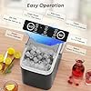 DUMOS Countertop Ice Maker with Handle, 26lbs/24H Portable Ice Machine, 9 Bullet Cubes Ready in 6 Mins, Self-Cleaning, Quiet Compact for Home, Kitchen, RV, Camping, Bright Black