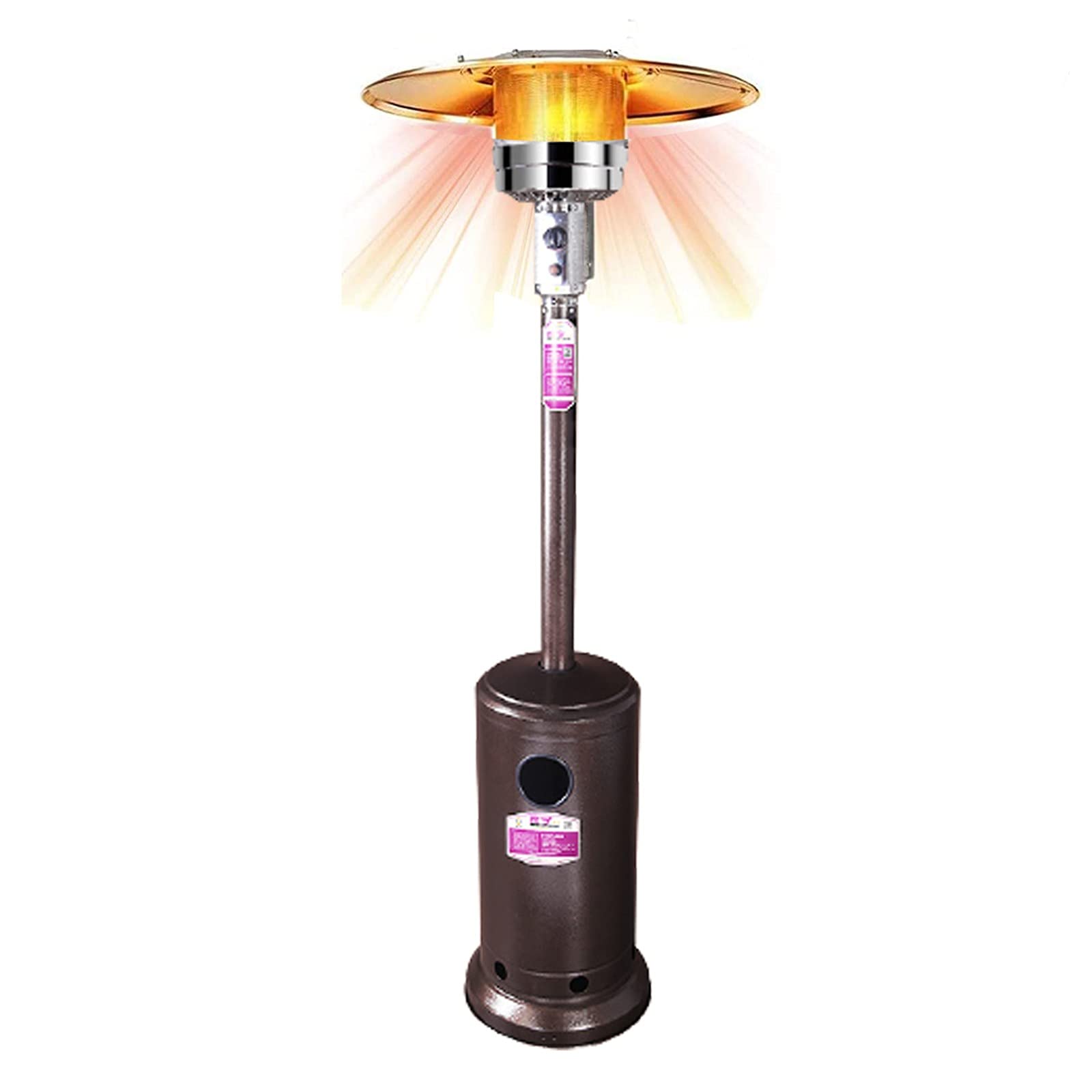 Riscaldatore per Patio, Riscaldatore per Esterno con Ruote, Propano 46.000 BTU, 13 Kw, Riscaldatore per Esterno in Acciaio Inossidabile per Uso Commerciale E Domestico A