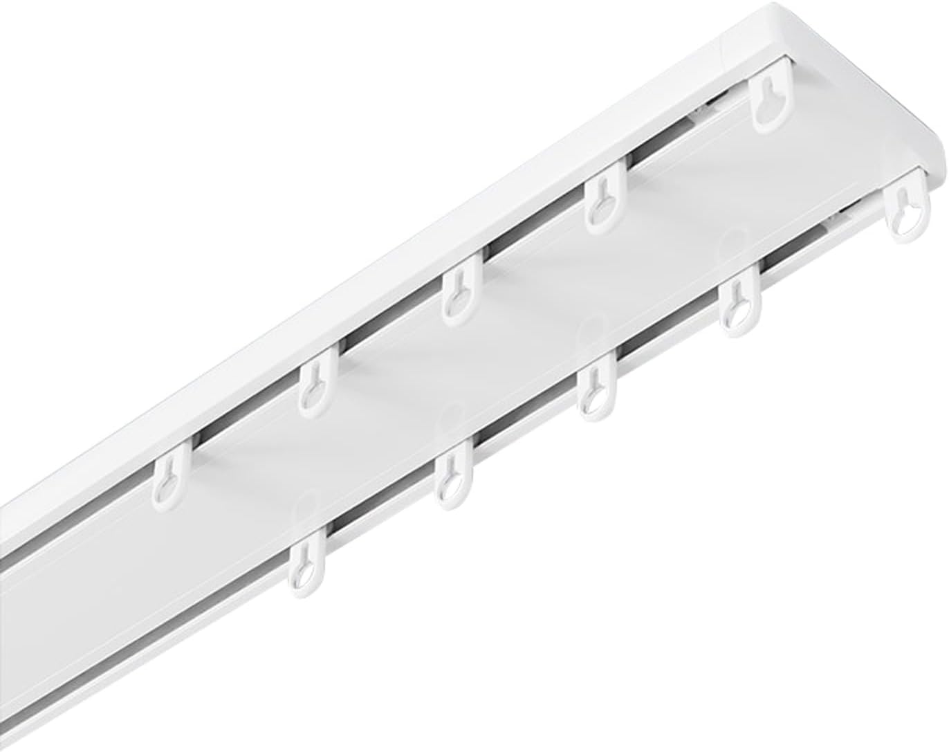 Heavy Duty Double Aluminum Curtains Rails Tracks System Ceiling Mount Rod(White,180 cm(2x90 cm))